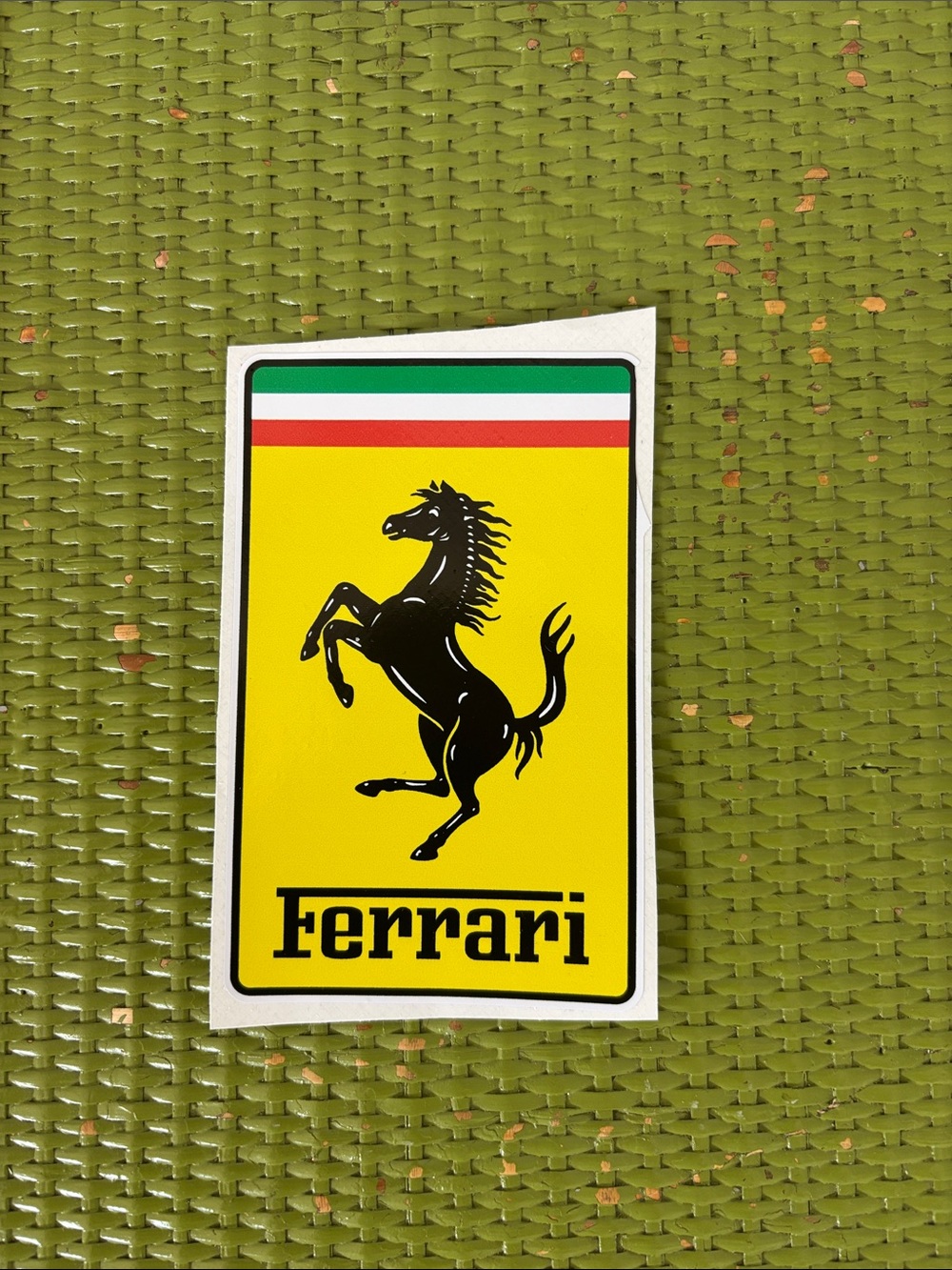 Ferrari Yellow Shield Sticker with Black Prancing Horse